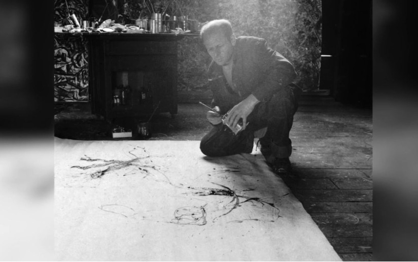 After Pollock finished it in 1948, the piece was damaged while being moved